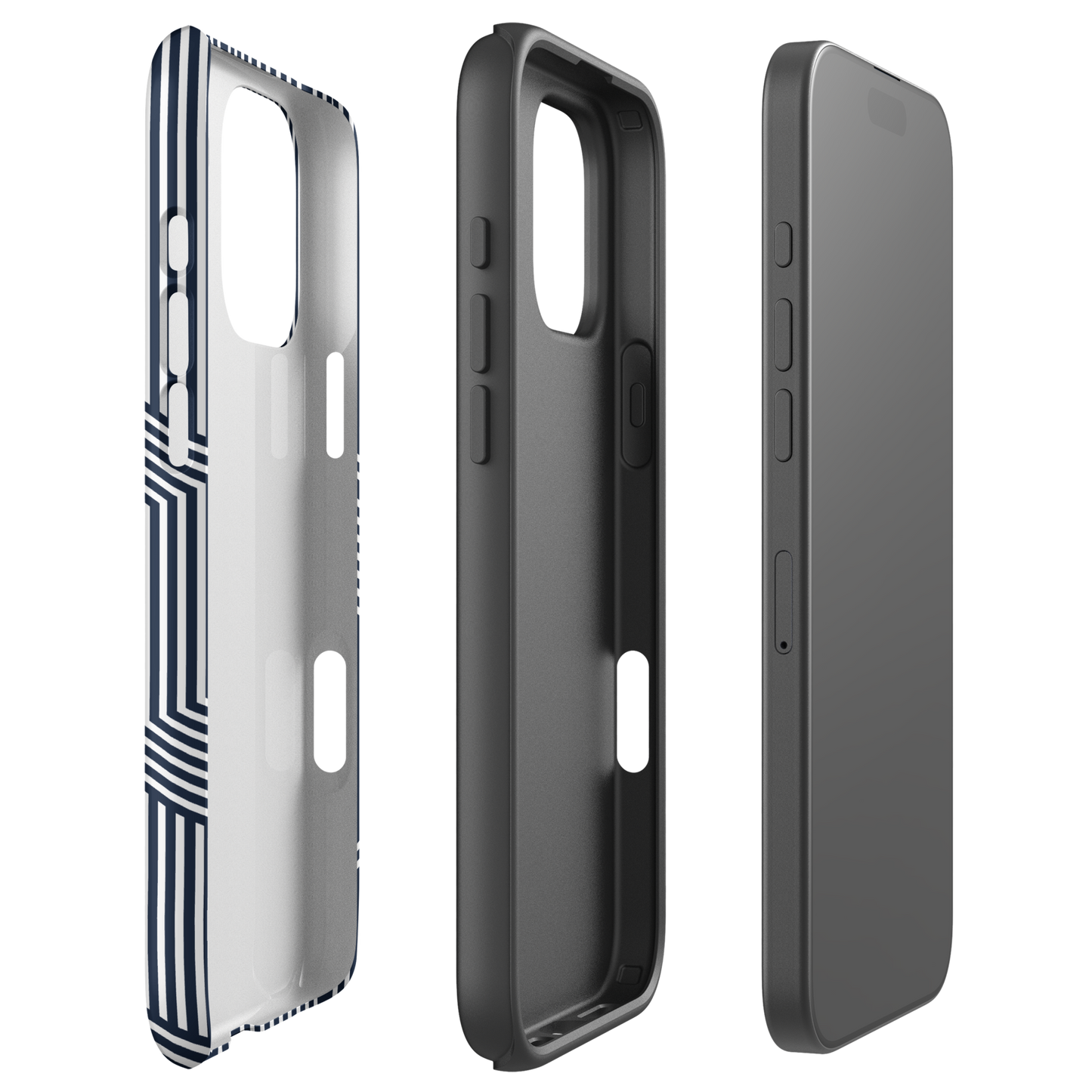 Modern Blue n White Tough Case for iPhone® 14 to 16 models