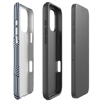 Modern Blue n White Tough Case for iPhone® 14 to 16 models