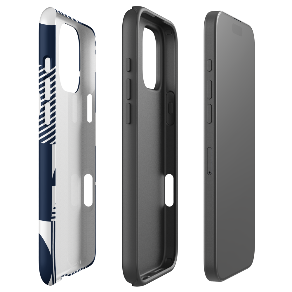 Modern Blue n White Tough Case for iPhone® 14 to 16 models