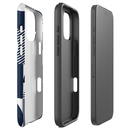 Modern Blue n White Tough Case for iPhone® 14 to 16 models