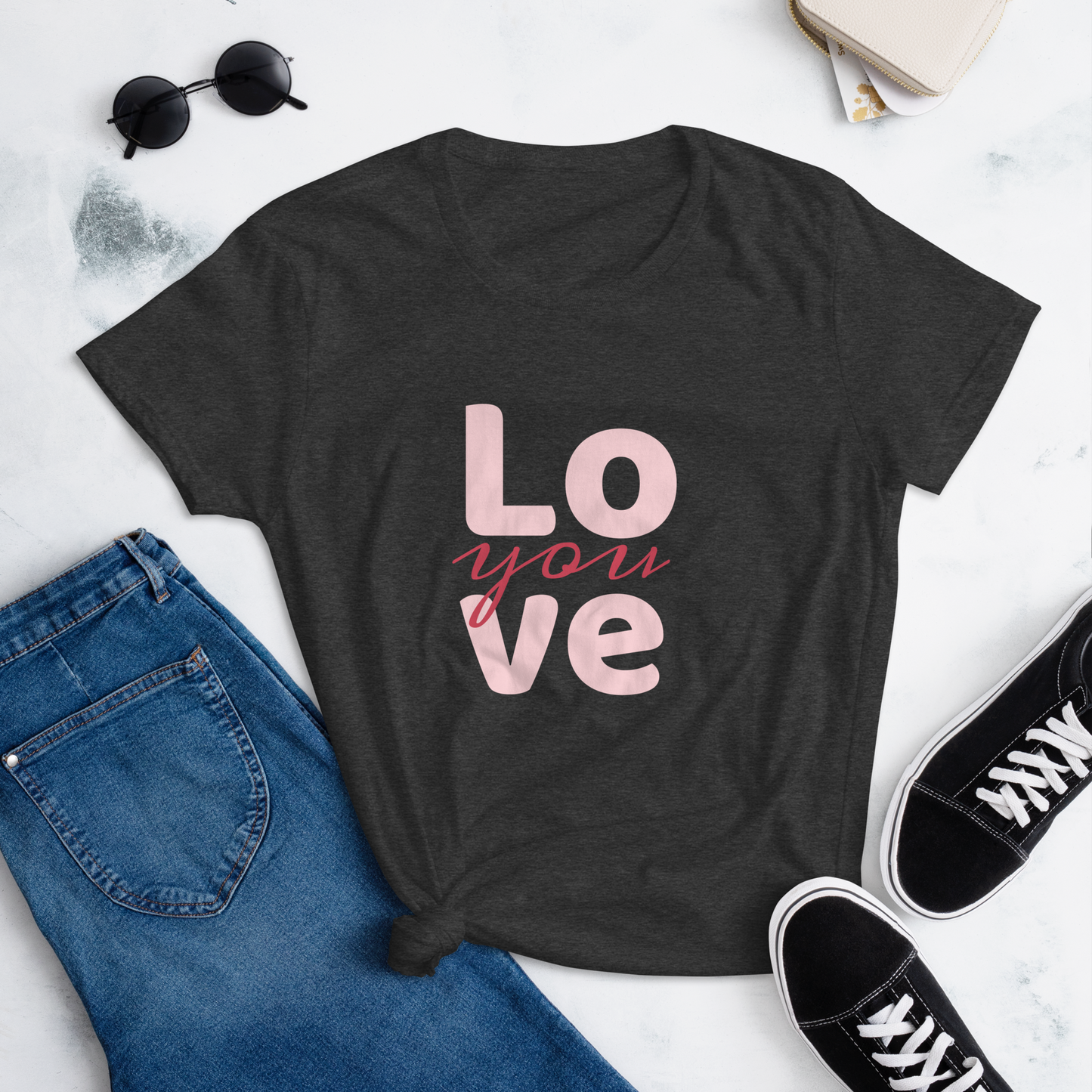 Love you, Women's short sleeve cotton t-shirt