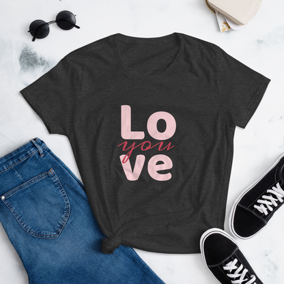 Love you, Women's short sleeve cotton t-shirt
