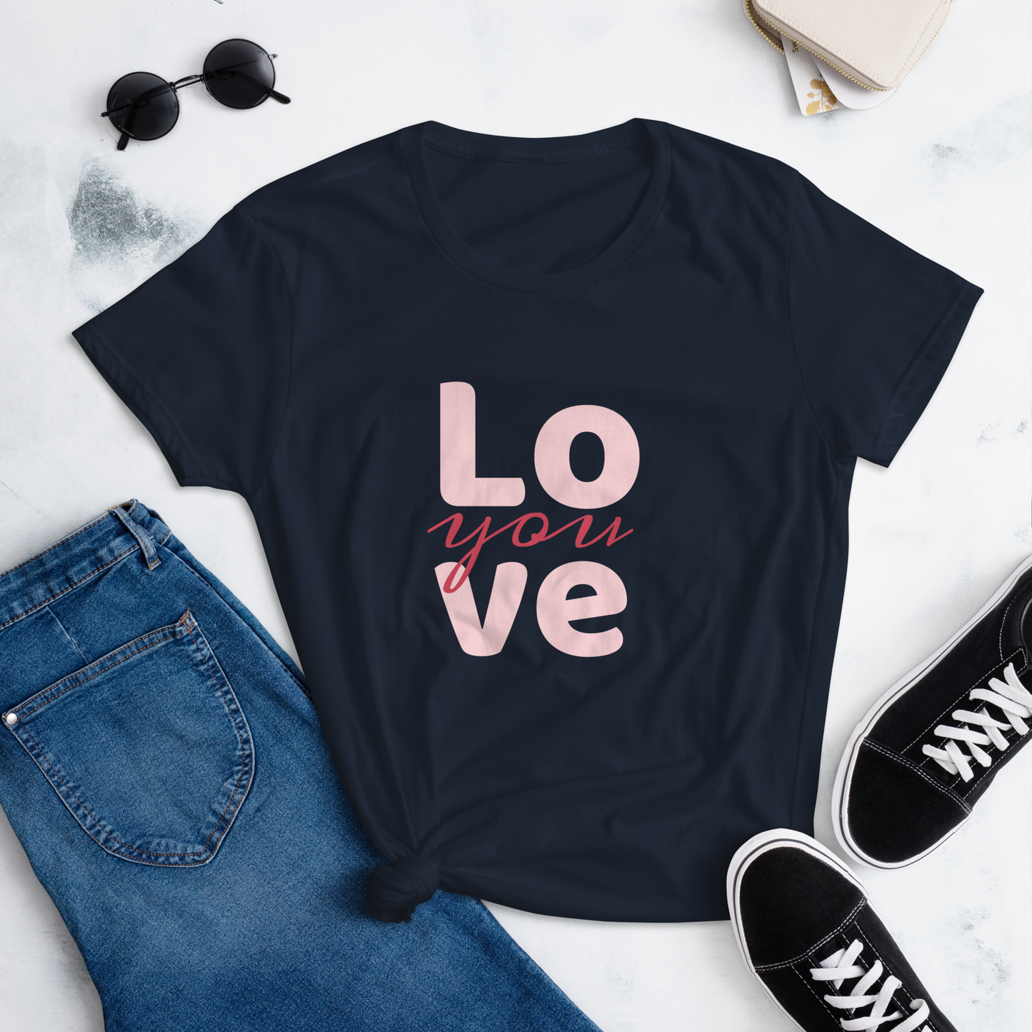 Love you, Women's short sleeve cotton t-shirt