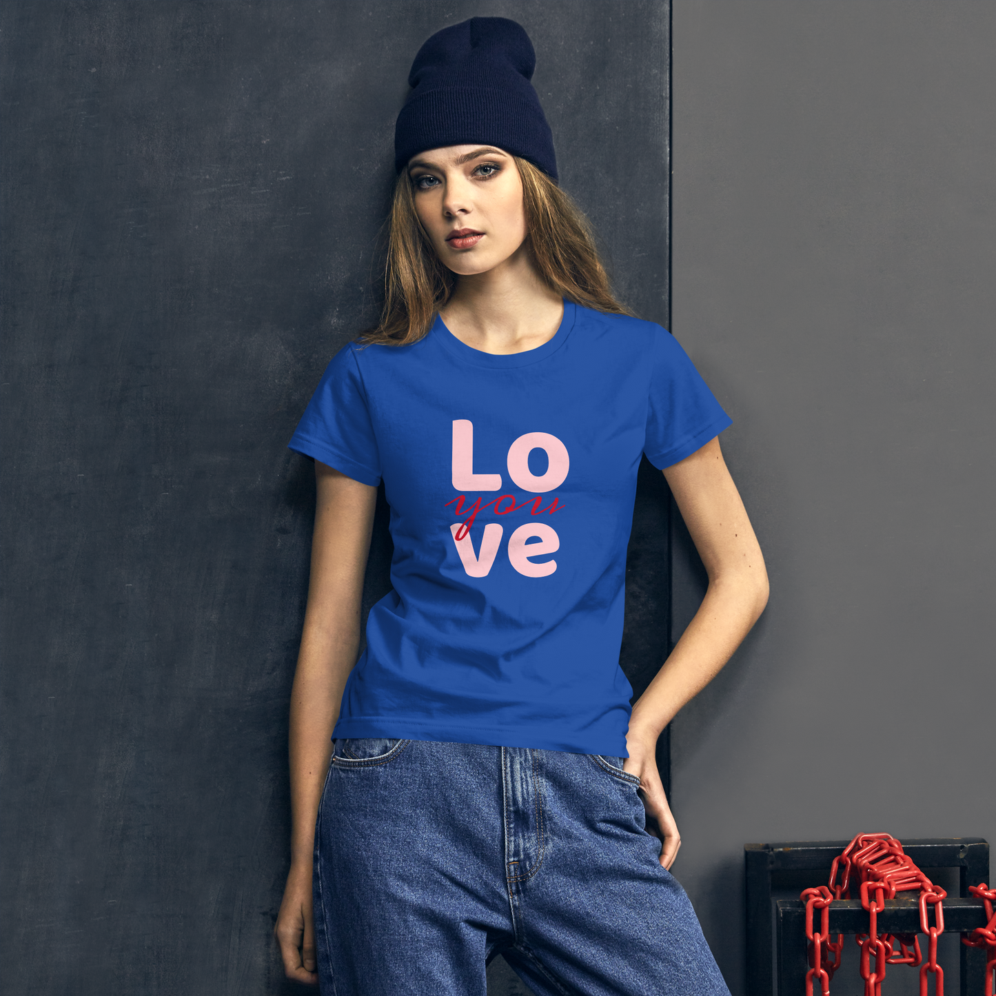 Love you, Women's short sleeve cotton t-shirt