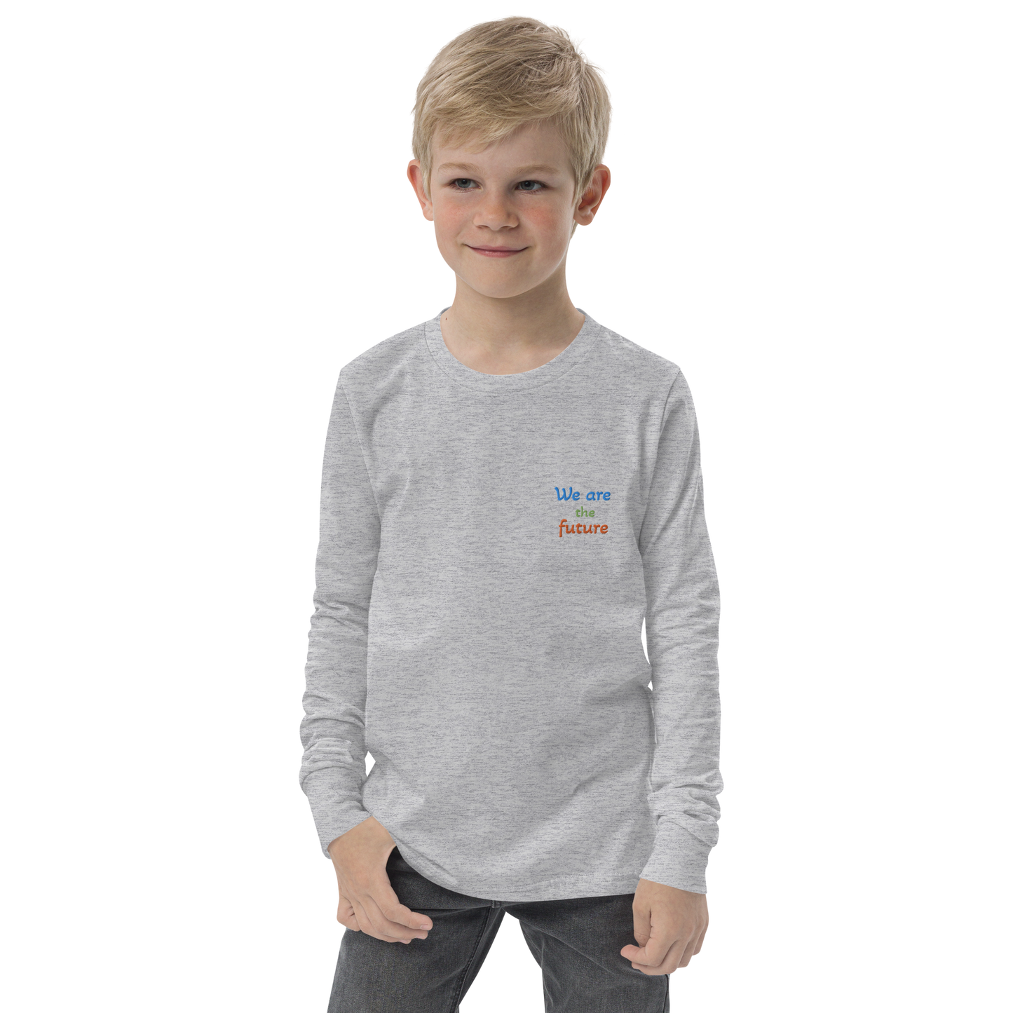 Youth long sleeve tee. We are the future!