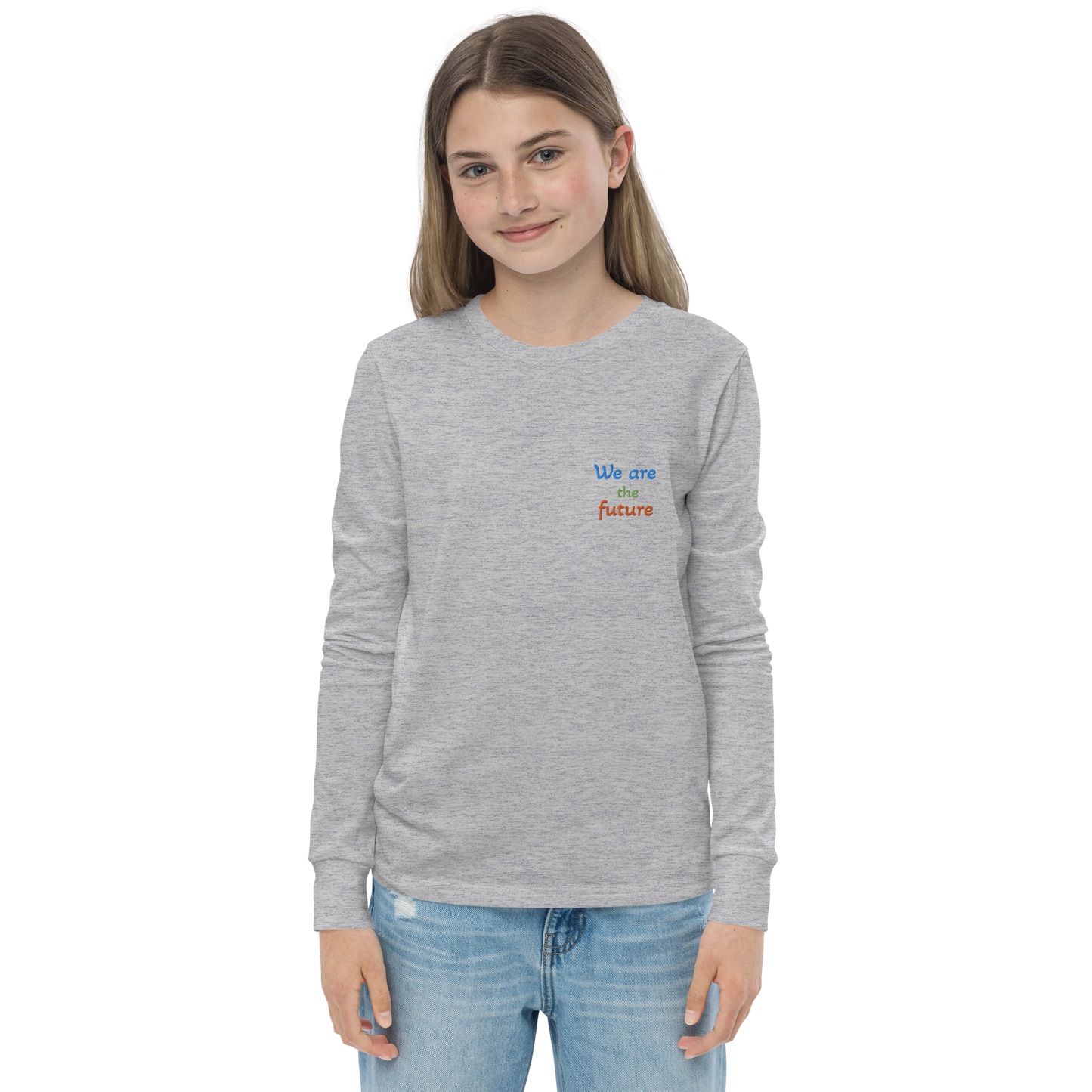 Youth long sleeve tee. We are the future!