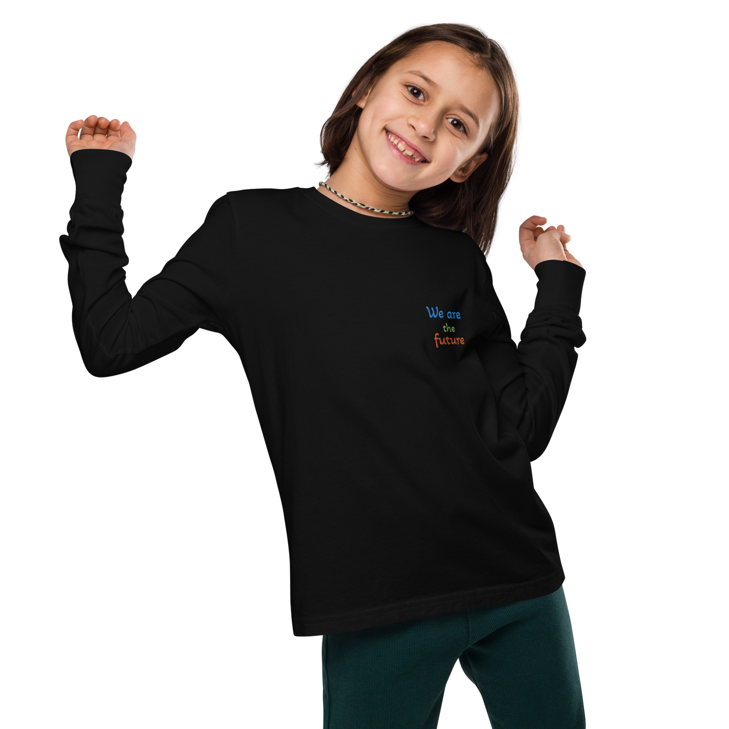 Youth long sleeve tee. We are the future!