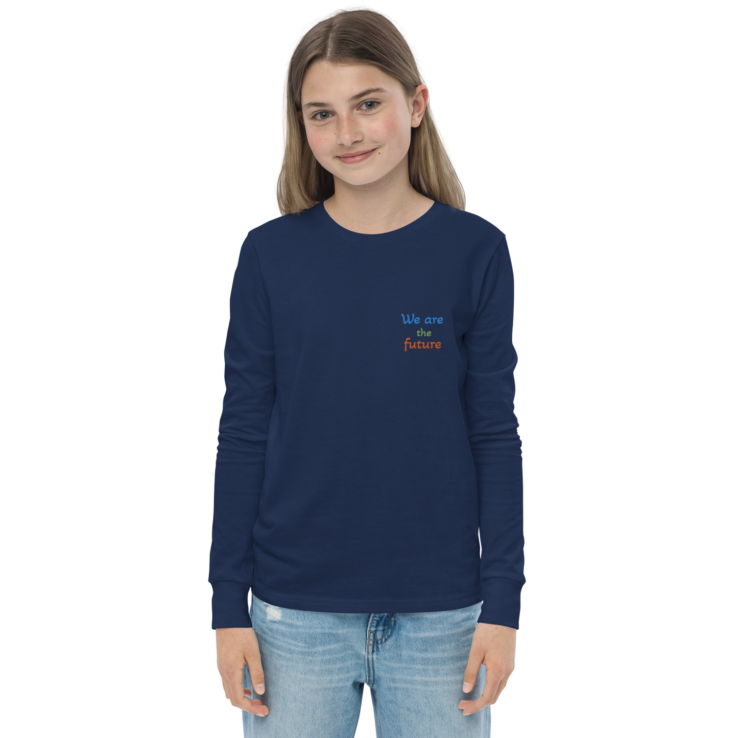 Youth long sleeve tee. We are the future!