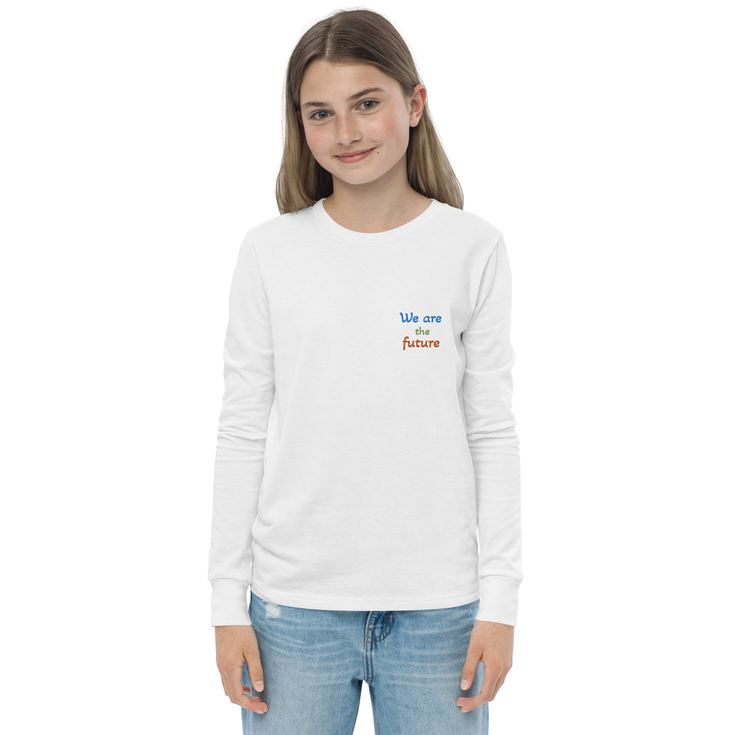 Youth long sleeve tee. We are the future!